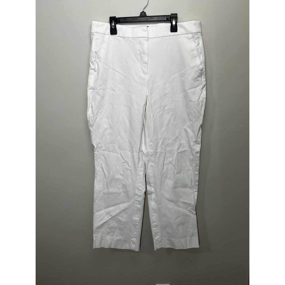 J Crew Kate Straight Leg Pants in Bi Stretch Cotton Blend Womens 12 Ivory